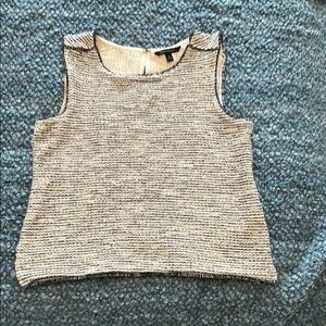 Banana Republic Cream and Black Textured Top